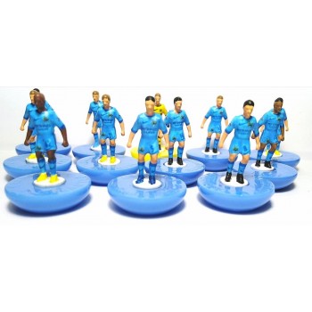 Subbuteo Andrew Table Soccer Manchester City 2014-2015 on Classic Hasbro bases